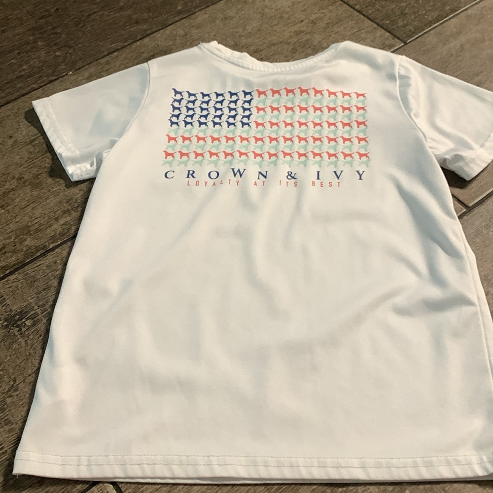 Crown & Ivy White and Blue Short Sleeve Tee - Picture 3 of 3